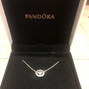 Almost new Pandora CZ necklace.